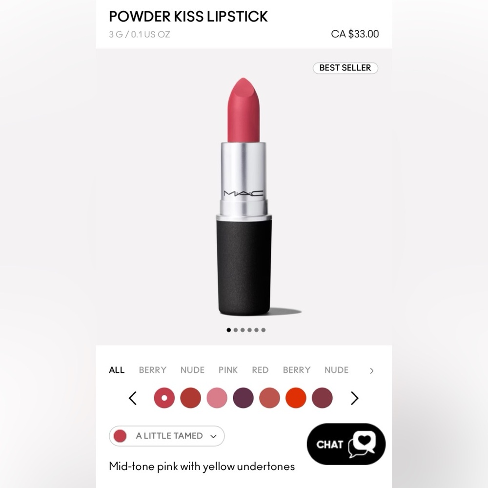 MAC Cosmetics Powder Kiss Lipstick - A Little Tamed